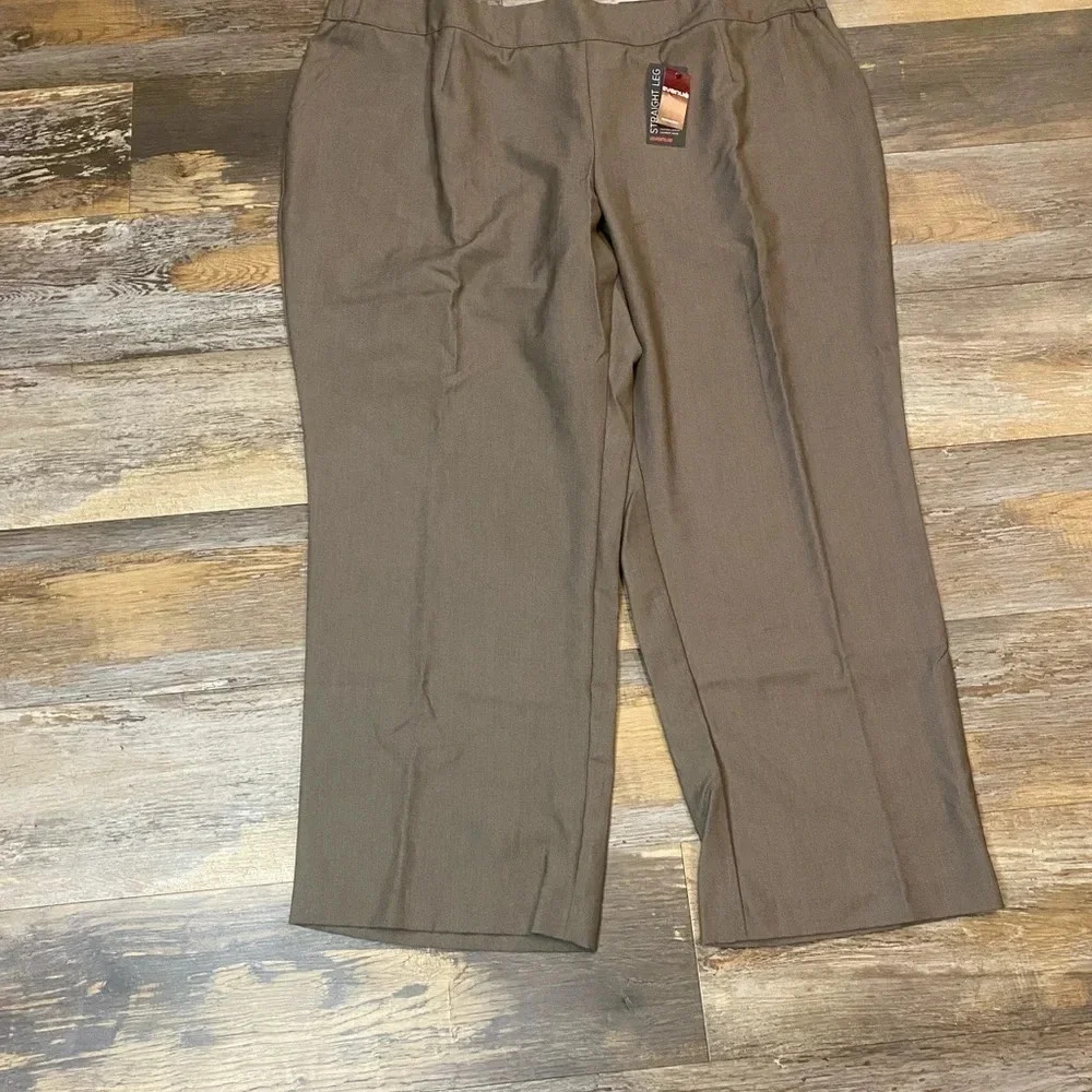 Avenue Brown Straight-Leg Dress Pants
